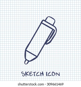 Vector sketch icon of pen 