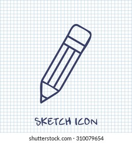 Vector sketch icon of pencil 