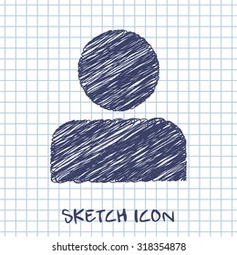 Vector Sketch Icon Of Person Avatar 