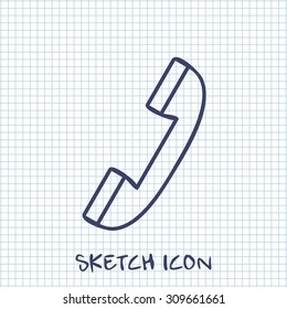 Vector sketch icon of phone 