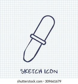 Vector sketch icon of pipette 