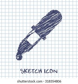 vector sketch icon of pipette 