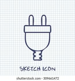 Vector sketch icon of plug 
