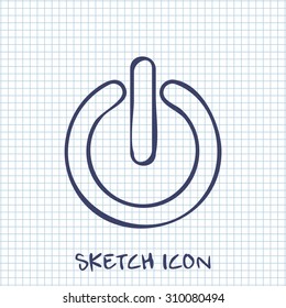 Vector sketch icon of power on 