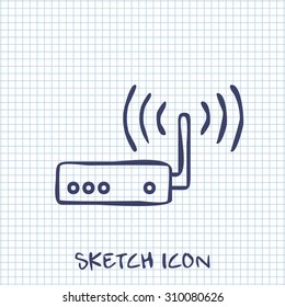 Vector sketch icon of router 