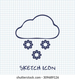 Vector sketch icon of snow 
