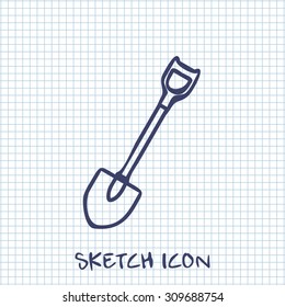 Vector sketch icon of spade 