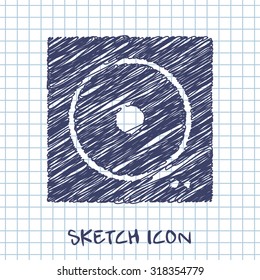vector sketch icon of speaker 