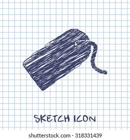 vector sketch icon of tag 
