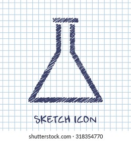 vector sketch icon of test tube 