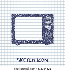 vector sketch icon of tv 