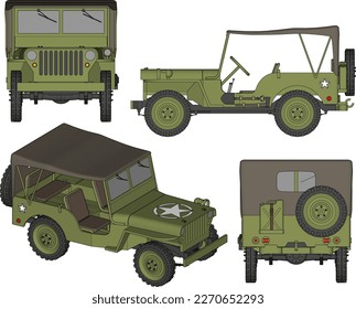 Esbozo vectorial ilustración de la aventura de viajar en coche de guerra de 4wd
