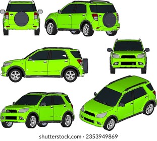 Vector sketch illustration of 4wd minivan car design for adventure
