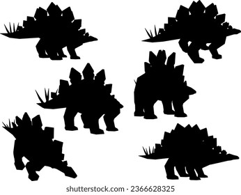 Vector sketch illustration of ancient creatures, prehistoric dinosaur animals