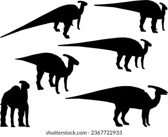 Vector sketch illustration of ancient creatures, prehistoric dinosaur animals