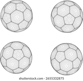 Ilustración de boceto de Vector de diseño de pelota en juego de fútbol
