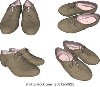 Vector sketch illustration of a beautiful unique men's fashion shoe sandal design for a particular event