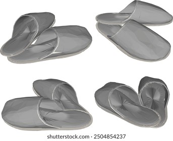 Vector sketch illustration of beautiful unique men's fashion sandal design, slipper model