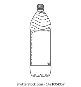 Vector Sketch Illustration - Big Plastic Bottle.