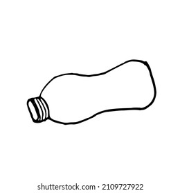 Vector Sketch Illustration Big Plastic Bottle. Doodle bottle. Plastic pollution