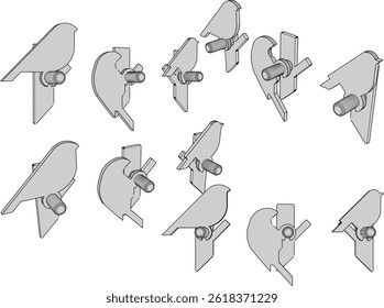 Vector sketch illustration of a bird shaped Coat Hanger design for hanging clothes