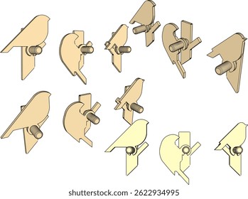Vector sketch illustration of a bird shaped Coat Hanger design for hanging clothes