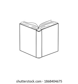 ilustración de esbozo vectorial - libro abierto en blanco 