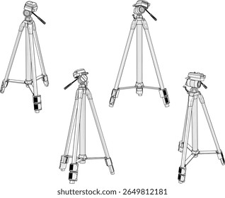 vector sketch illustration of camera stand design for professional photographer work