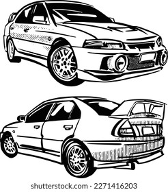 vector sketch illustration of a car