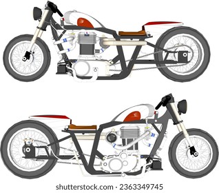 Vektorgrafik-Illustration des klassischen alten Retro-Rennrad-Designs für Racer-Sammelstash
