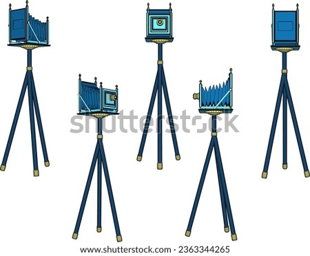 Vector sketch illustration of classic old retro video camera design for taking photos in ancient times