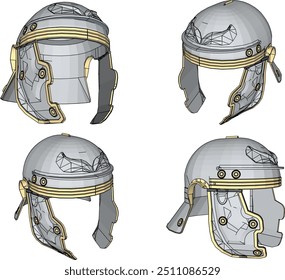 Vector sketch illustration of classic vintage greek roman warrior old war helmet design