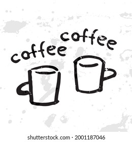 Dibujo vectorial ilustración de tazas de café para café o cafetería