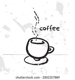Vector sketch illustration of coffee cups for cafe o coffe shops