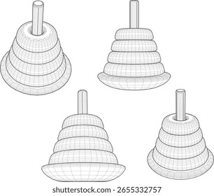 Vektorskizze Illustration von kreativem Donut-Spielzeugdesign, um die Intelligenz von Kindern zu erhöhen 