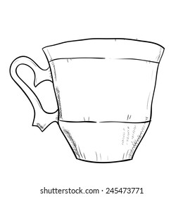 Vector sketch illustration of cup
