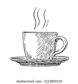 vector sketch illustration - cup of coffee
