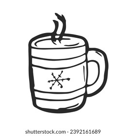 vector sketch illustration - cup of coffee or tea