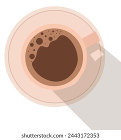 Vector sketch illustration with cup of coffee. Minimal style. Template design.  Illustration for cafe menu, invitations, cards, banner, poster, cover. 