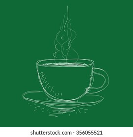 vector sketch illustration - cup of coffee