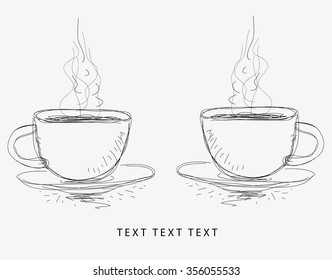 vector sketch illustration - cup of coffee