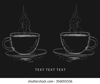 vector sketch illustration - cup of coffee