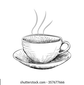 vector sketch illustration - cup of coffee