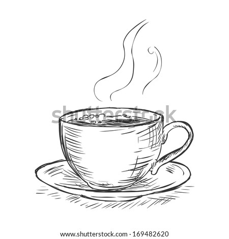 vector sketch illustration - cup of coffee