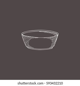 Vector sketch illustration cup. Hand drawn doodle style. Engraving effect.