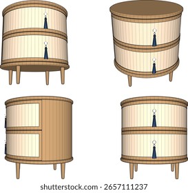 Ilustración de boceto de Vector de un diseño de armario para una sala de estar con un estilo minimalista moderno