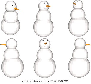 Vector sketch illustration of a cute snowman