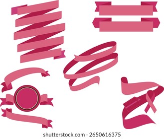 vector sketch illustration design accessories decoration ornaments collection of various ribbon ties