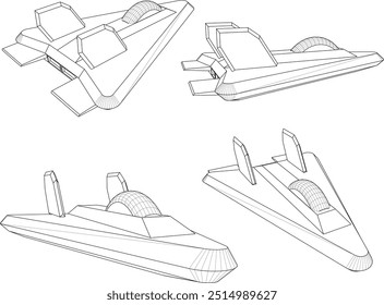 Diseño de la ilustración del bosquejo del Vector del vehículo de guerra sigiloso de la aeronave de combate del anti-radar que vuela en el aire