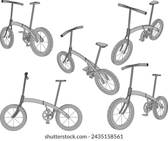 Vector sketch illustration design of attraction bike for balance
